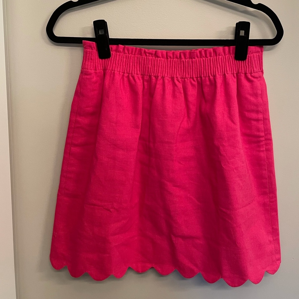 J. Crew Factory Scalloped Hem Linen Skirt Size 2